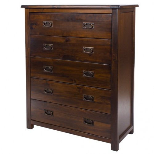 5 drawer chest boston handcrafted dark