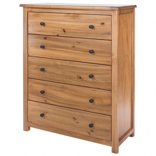 5 drawer chest denver handcrafted aged effect