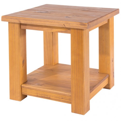 lamp table with shelf  farmhouse pine rough