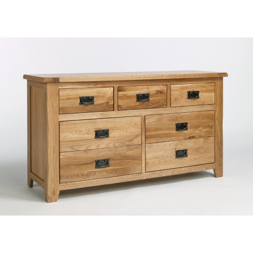 Westbury Oak 3 Over 4 Drawer Wide Chest