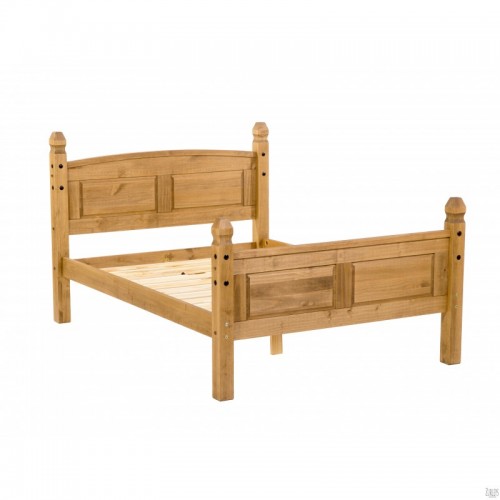 4'6" slatted lowend bedstead corona premium waxed pine