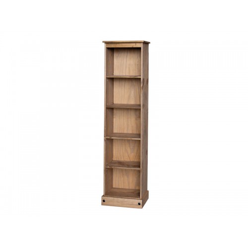 low narrow bookcase corona premium waxed pine