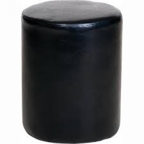round stool in black faux leather corona premium waxed pine
