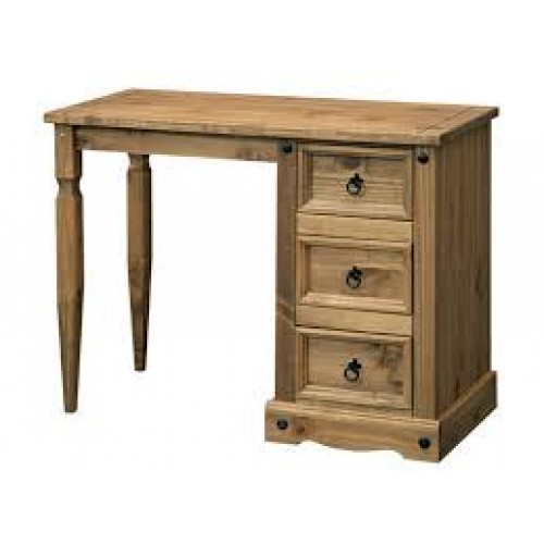 single pedestal dressing table corona premium waxed pine