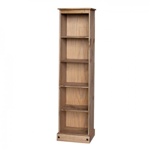 tall narrow bookcase corona premium waxed pine