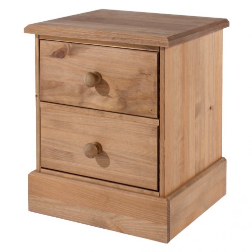 2 drawer bedside cabinet cotswold waxed pine