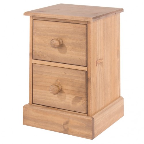 2 drawer petite bedside cabinet cotswold  waxed pine