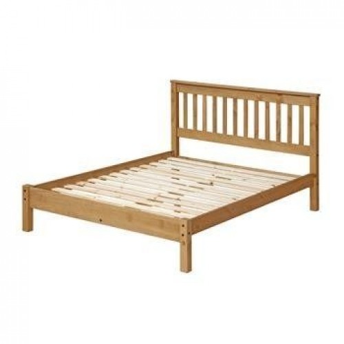 4'6" slatted lowend bedstead cotswold waxed pine