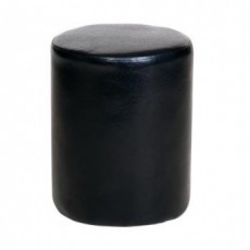 round stool in black faux leather cotswold waxed pine