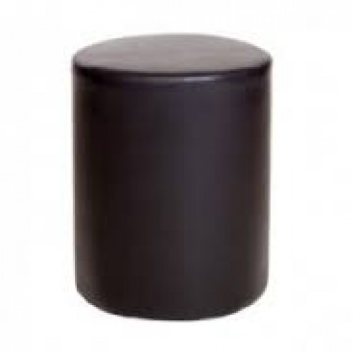 round stool in brown faux leather cotswold waxed pine